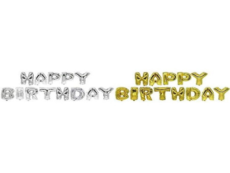 PAPSTAR Set de ballons en film 'Happy Birthday', argent