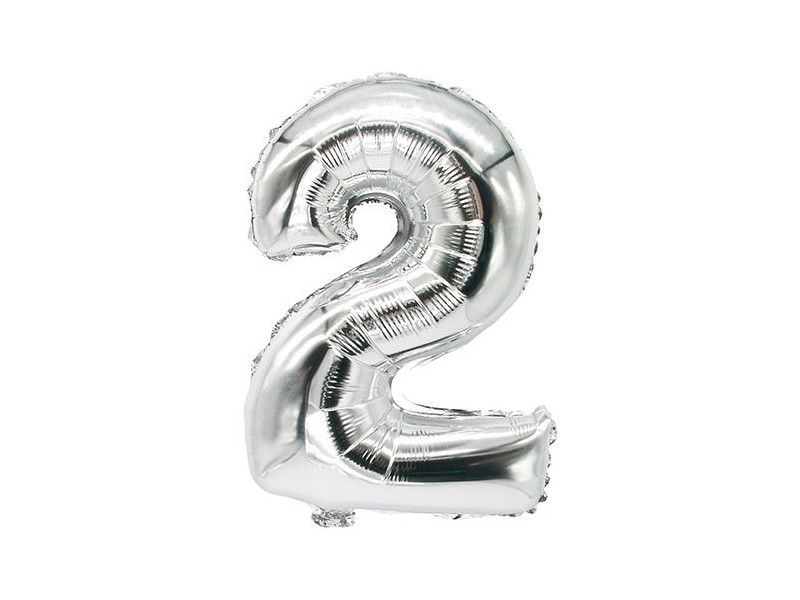 PAPSTAR Ballon en film 'Chiffres', chiffre: 2, argent