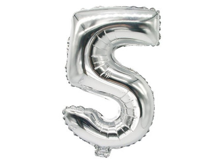 PAPSTAR Ballon en film 'Chiffres', chiffre: 5, argent