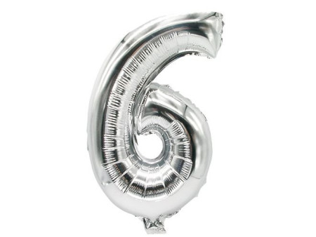 PAPSTAR Ballon en film 'Chiffres', chiffre: 6, argent
