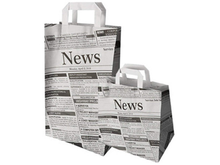 PAPSTAR Sac en papier 'Newsprint', 260 x 170 x 250 mm