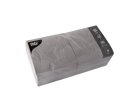 PAPSTAR Serviettes, 320 x 320 mm, 3 couches, gris