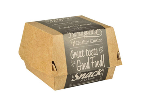 PAPSTAR Boîte à burger 'pure', dimensions: 90 x 155 x 155 mm