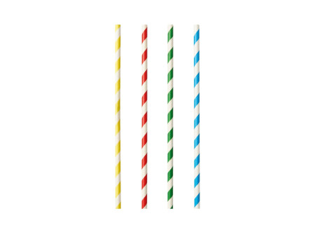 PAPSTAR Paille en papier 'Stripes', 210 mm, assorti