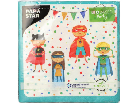 PAPSTAR Serviette à motif 'Super Héros', 330 x 330 mm