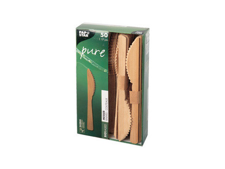 PAPSTAR Couteau en bambou 'pure', longueur: 170 mm, par 50