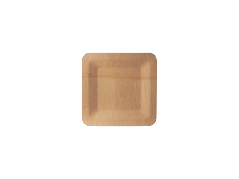 PAPSTAR Assiette en bambou 'pure', carré, 230x230 mm, par 10
