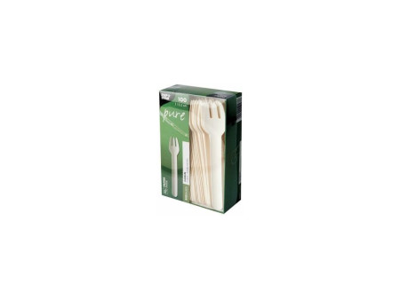 PAPSTAR Fourchette en papier 'pure', longueur: 155 mm, blanc