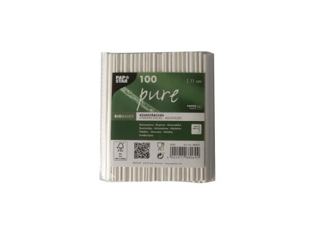 PAPSTAR Touillette en papier 'pure', longueur: 110 mm, blanc