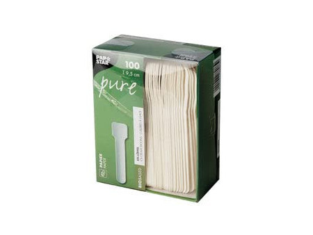 PAPSTAR Cuillère à glace en papier 'pure', blanc