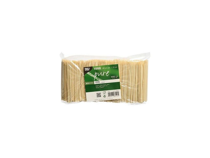 PAPSTAR Piques 'pure', en bambou, longueur : 100 mm
