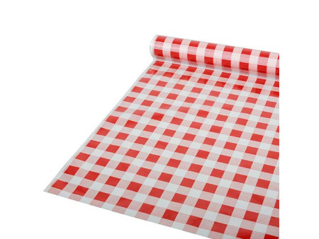 STARPAK Nappe en film 'Carreau', rouge / blanc
