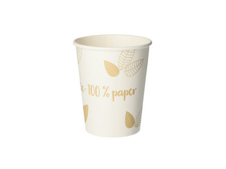 PAPSTAR Gobelet en carton 'pure' ZERO, 0,3 l, beige/vert