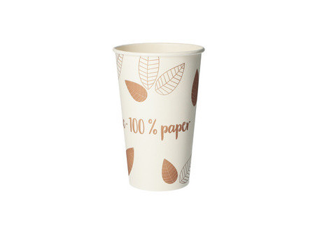 PAPSTAR Gobelet en carton 'pure' ZERO, 0,3 l, beige/vert