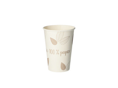 PAPSTAR Gobelet en carton 'pure' ZERO, 0,3 l, beige/vert