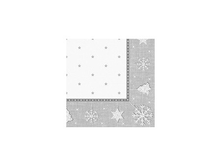 PAPSTAR Serviette à motif de Noël 'X-Mas', argent