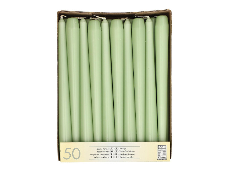 STARPAK Bougie de chandelier, 22 mm, pack de 50, vert jade