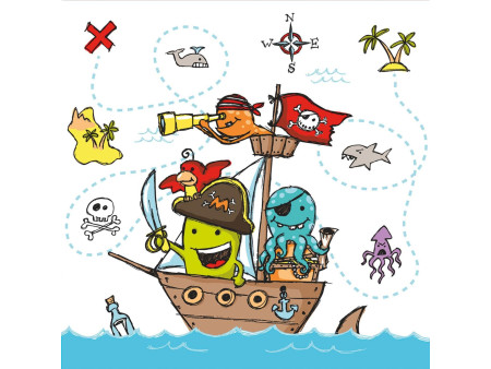 PAPSTAR Serviette à motif 'Pirates', 330 x 330 mm