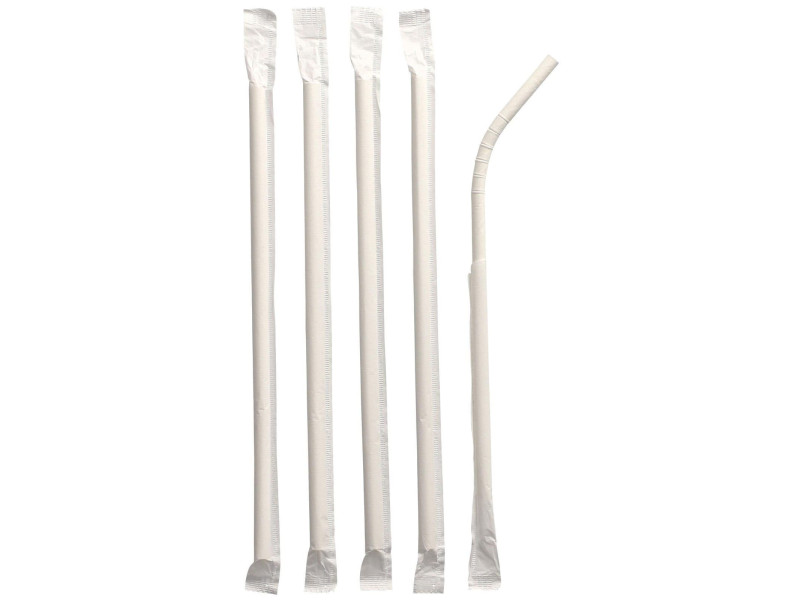PAPSTAR Paille en papier 'pure', 200 mm, blanc