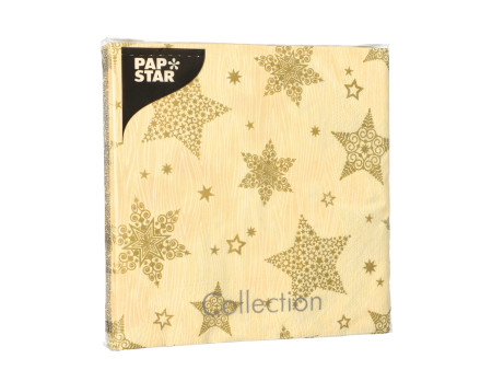 PAPSTAR Serviette à motif de Noël 'Christmas Shine', crème