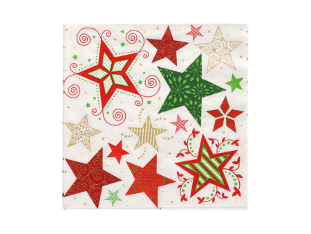 PAPSTAR Serviette à motif de Noël 'Heavenly Stars', blanc