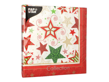 PAPSTAR Serviette à motif de Noël 'Heavenly Stars', blanc