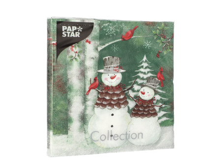 PAPSTAR Serviette à motif de Noël 'Forest Snowmen'