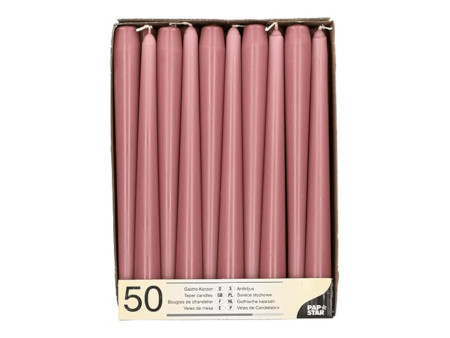 STARPAK Bougie de chandelier, 22 mm, pack de 50, vieux rose