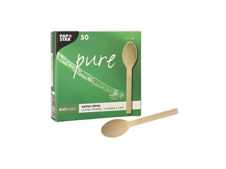 PAPSTAR Cuillère à café 'pure', longueur: 110 mm, par 50