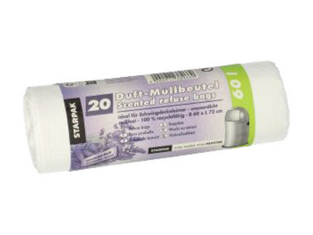 STARPAK Sac poubelle parfumé, LDPE, 60 litres, blanc