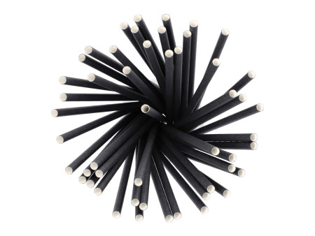 PAPSTAR Paille en papier 'pure', 250 mm, noir