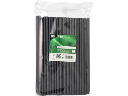 PAPSTAR Paille en papier 'pure', 250 mm, noir