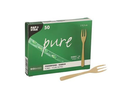 PAPSTAR Fourchette Fingerfood 'pure', 95 mm, naturel