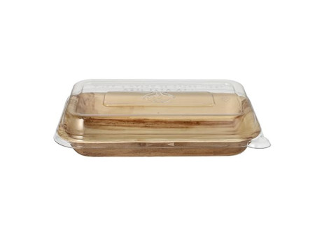 STARPAK Bol en feuille de palmier avec couvercle, 400 ml