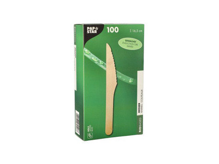 PAPSTAR Couteau en bois 'pure', ciré, longueur: 165 mm