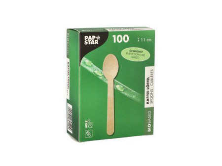 PAPSTAR Cuiller à café en bois 'pure', cirée