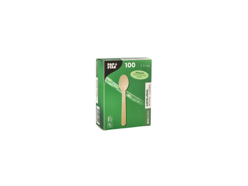 PAPSTAR Cuiller à café en bois 'pure', cirée