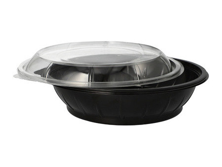 STARPAK Bol à salade avec couvercle, PET, 1.000 ml, noir