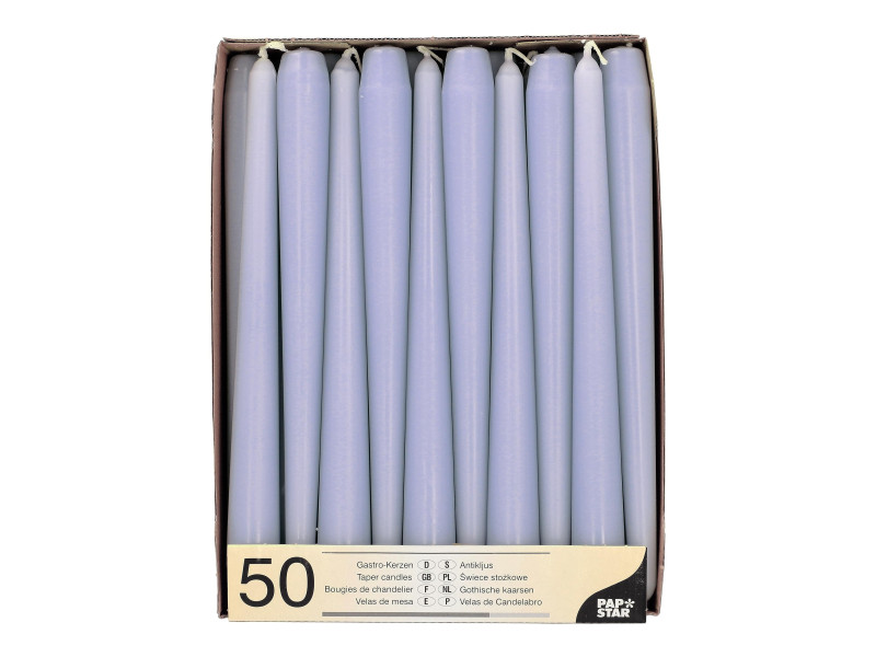 STARPAK Bougie de chandelier, 22 mm, pack de 50, lilas