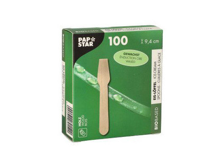 PAPSTAR Cuiller à glace en bois 'pure', cirée