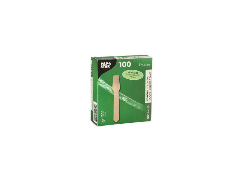 PAPSTAR Cuiller à glace en bois 'pure', cirée