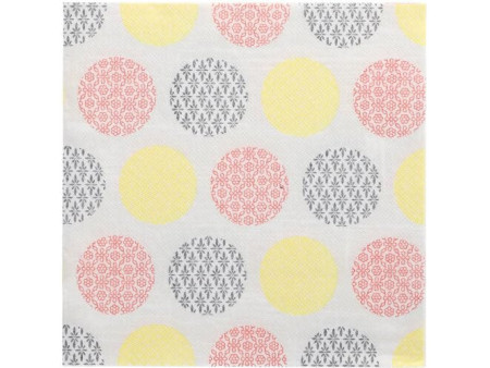 PAPSTAR Serviette à motif 'ROYAL Collection Rococo', jaune/