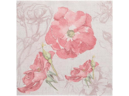 PAPSTAR Serviette à motif 'ROYAL Collection Blossom', rose