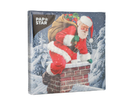 PAPSTAR Serviette à motif de Noël 'Down the Chimney'