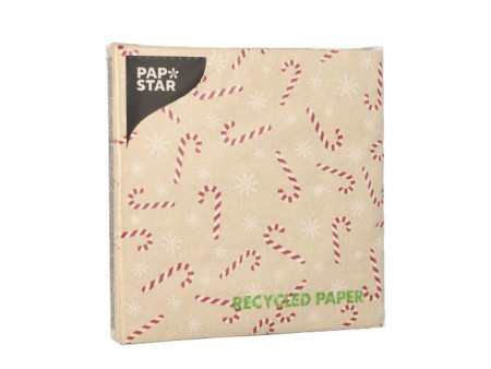 PAPSTAR Serviette à motif de Noël 'Candy Canes'
