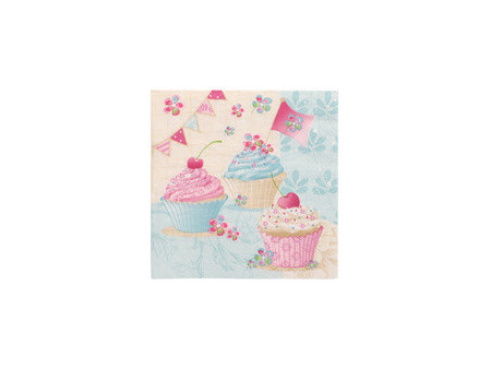 PAPSTAR Serviette à motif 'Birthday Cup Cakes'