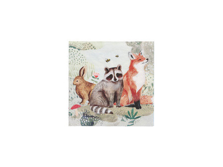 PAPSTAR Serviette à motif 'Rabbit, Raccon & Fox'