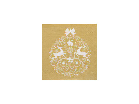 PAPSTAR Serviette à motif de Noël 'Deers Couple', or