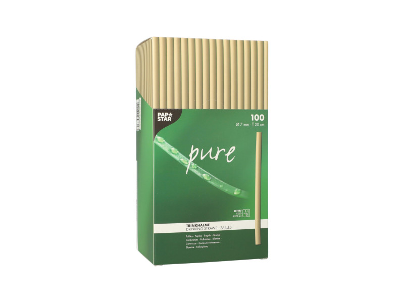 PAPSTAR Paille en roseau 'pure', 200 mm, naturel