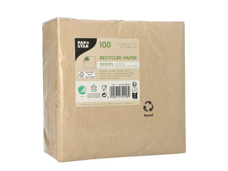 PAPSTAR Serviette, 330 x 330 mm, 3 couches, naturel